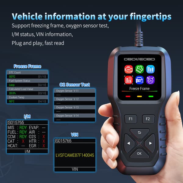INF Motor Diagnostic OBD2 Scanner - Check Engine Light Reader