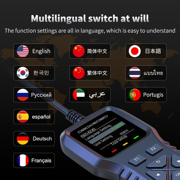 INF Motor Diagnostic OBD2 Scanner - Check Engine Light Reader