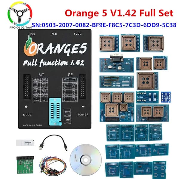 Oranssi 5 ECU-ohjelmoija, V1.38 laiteohjelmisto, moniprotokollatuki,V1.42 Täydellinen sarja