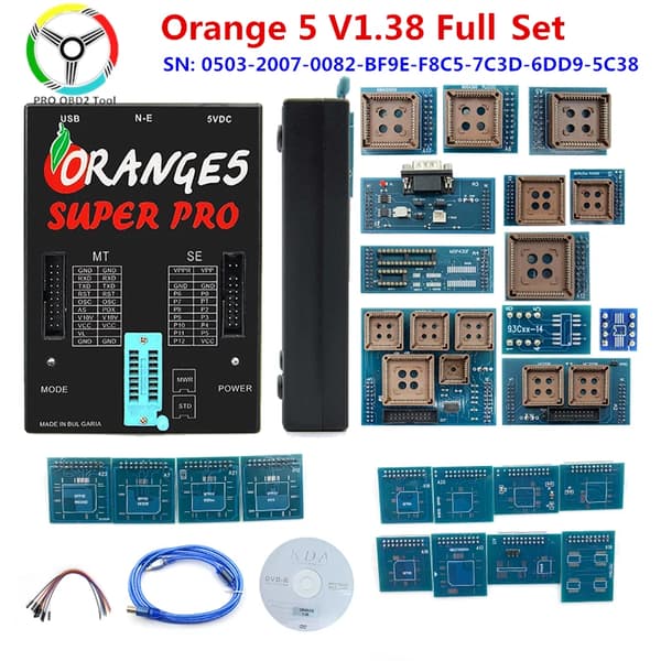 Oranssi 5 ECU-ohjelmoija, V1.38 laiteohjelmisto, moniprotokollatuki,V1.38 Täydellinen sarja