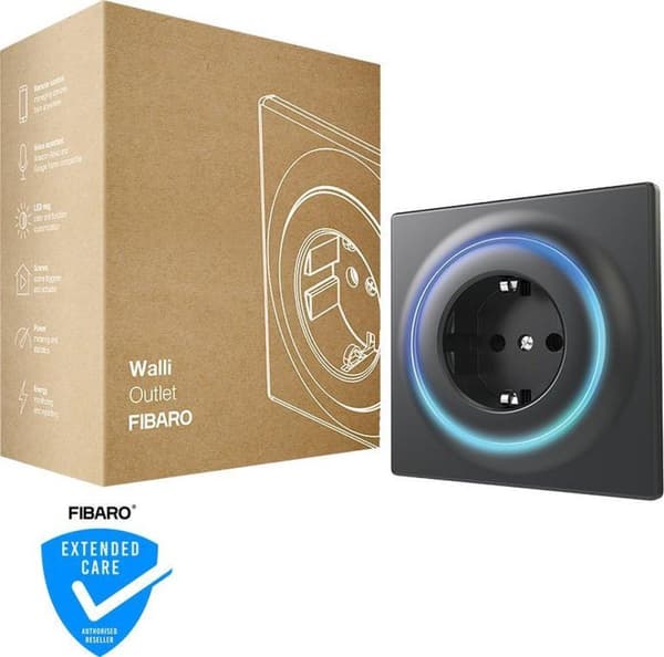 Fibaro FGWOF-011-8 stikkontakt Type F Sort Sort
