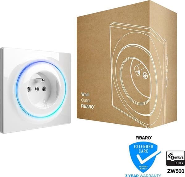 Fibaro Walli stikkontakt Type E Hvid