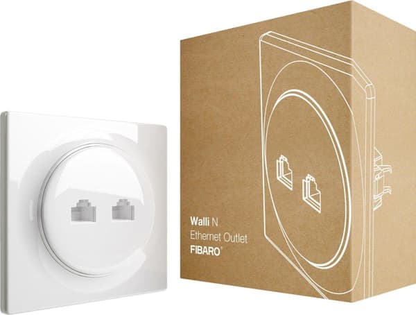 Fibaro Walli N stikkontakt 2 x RJ-45 Hvid Hvid