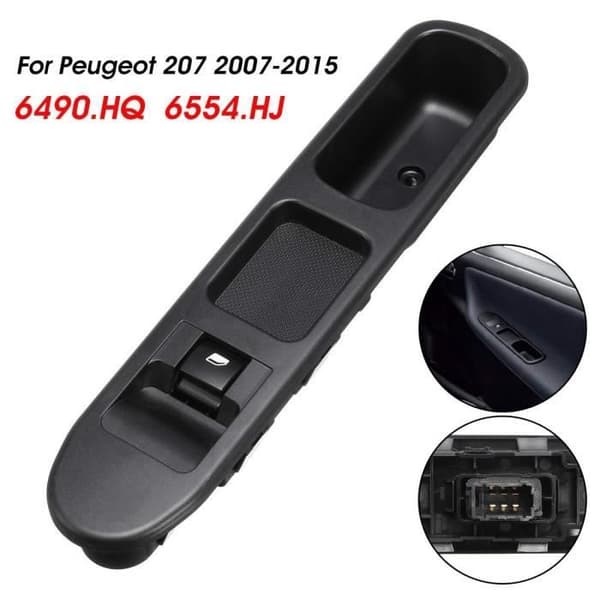 Nosii 6-stifts strömbrytare för elfönster på passagerarsidan för Peugeot 207 2007-2015 6490.HQ 6554.HJ
