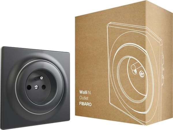 FIBARO Walli N Uttag typ E - Antracit - Klassiskt grundelement