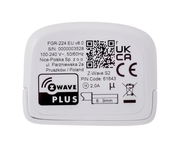 Fibaro FGR-224 kaihdin/sulkimen lisävaruste Sulkimen ohjaus