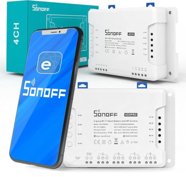 SONOFF 4-kanalig 10A WiFi 4CHR3-kontroller