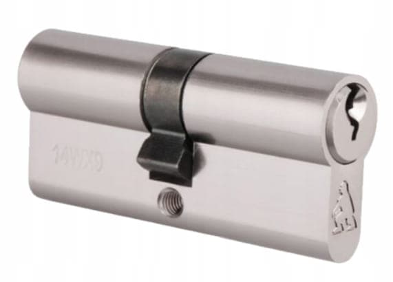 Cylinderindsats 30/30 mm Satineret nikkel + 3 nøgler