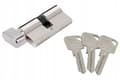 Miniatyrbillede 2 af 2: Låseindsats med knop 35/30 mm Satineret nikkel + 3 nøgler
