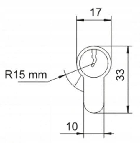Cylinderlåsinsats mässing 30/35 mm med vred