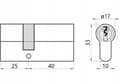 Pikkukuva 3 / 3: Oven lukkopesä messinkiä 25/40 mm + 3 avainta