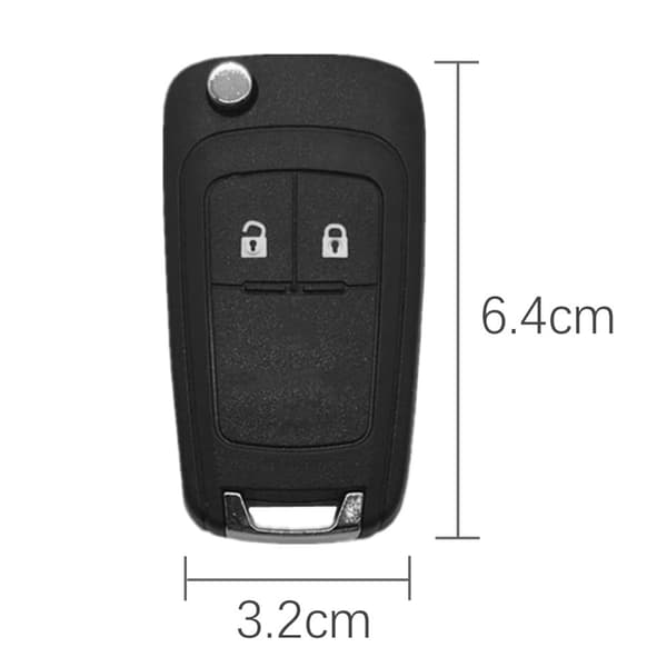 INF Sammenleggbart bilnøkkeldeksel for Buick/Opel/Chevrolet 2 knapper Sort