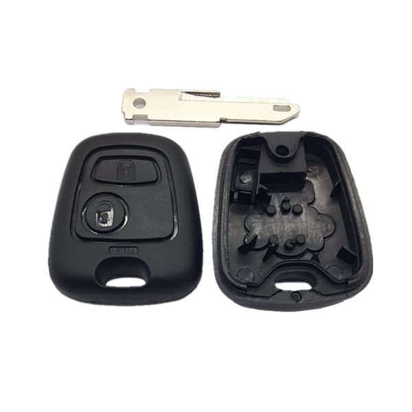 Bilnøkkelskall med 2 knapper for Peugeot / Citroen