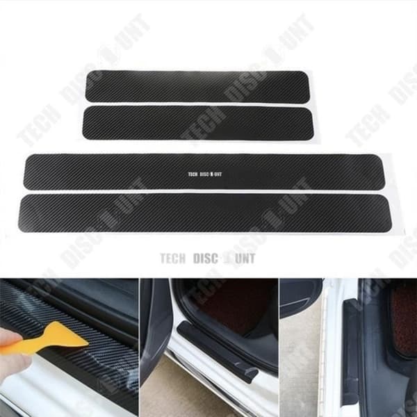TD® Sticker bildörr sport familj skydd kolfiber dörr tröskel skydd solid halkfri list bar