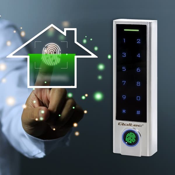 Qoltec 52448 Kodelås TITAN med fingeraftrykslæser | RFID | BT 4.0 | Kode | Kort | nøglesender | Dørklokke | IP68 | EM