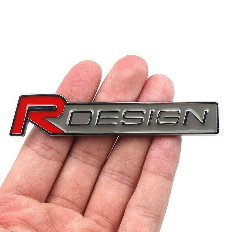 Volvo R DESIGN Red Rot Silver Grill Badge Front Fr�mre Emblem XC60 V70 S60 V40 V60 C30 V50