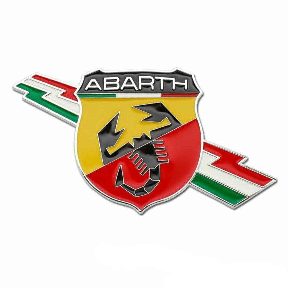 1 x 3D Abarth Metal Adhesive Car Badge Decal Dekal Emblem Shield Sticker Punto 500 UK