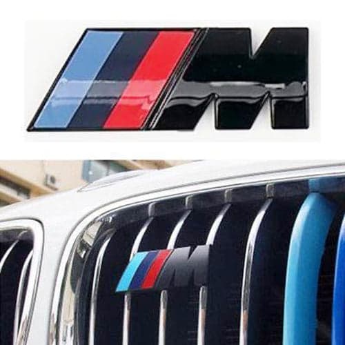 Gloss Black BMW M Front Grille Emblem Badge Grill Sticker M Power Car M3 M2 M4 M5 X1 X3 X5 X6 E60 E90 E92