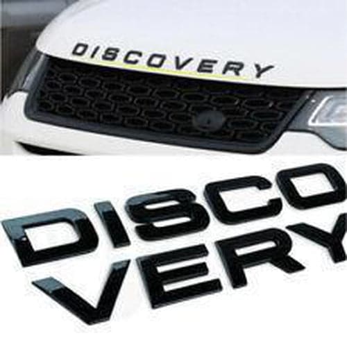 Gloss Black DISCOVERY Land Rover Letters Sticker Stick On Emblem Badge For Front Grill Bonnet Badge Emblem Or Rear