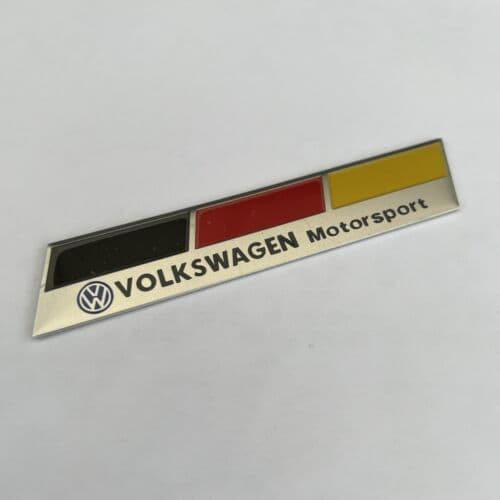 VW Motorsports Badge Lupo, Polo, Golf, Passat, Transporter, Tiguan, Touareg