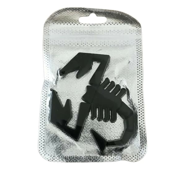 Abarth Badge Decal Emblem 3D Metal Black Scorpion