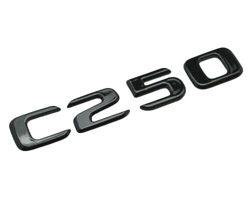 Gloss Black C250 Car Letter Number Rear Boot Badge Emblem For Mercedes Benz