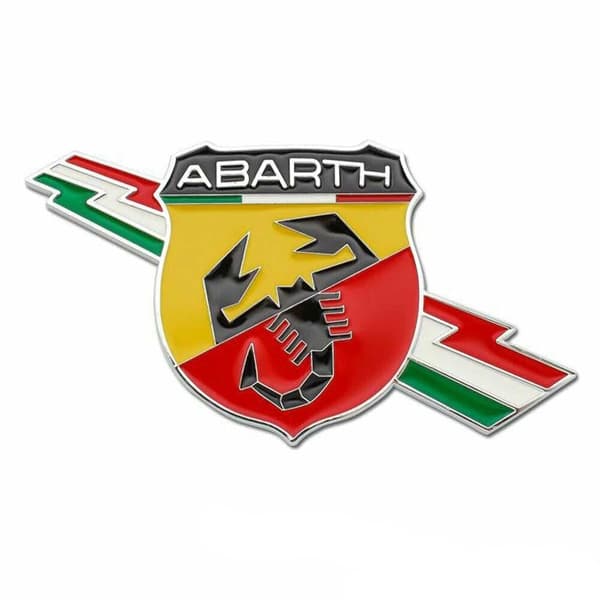 1 x 3D Abarth Metal Adhesive Car Badge Decal Emblem Shield Sticker Punto 500 UK