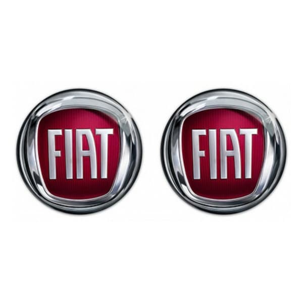 2 x 15mm Fiat Remote Key Fob Badge Emblem Logo Sticker 500 Ducato Doblo Punto