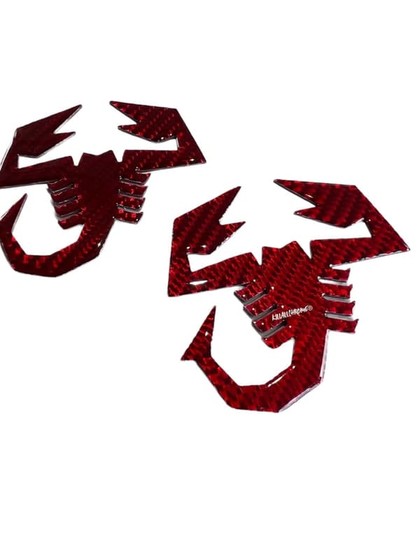 Real Carbon Scorpion Badge - Abarth 500 595 695 RED pair