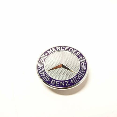 Bonnet Badge Emblem Blue/Sliver Mercedes Benz  For B C E S CLK AMG Class 57mm