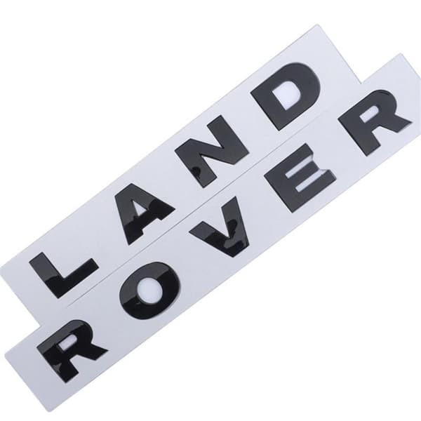 Gloss Black LAND ROVER Front And Back Grill Bonnet Badge Emblem Lettering