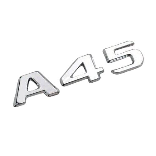 Silver Chrome A45 Car Letter Number Rear Boot Badge Emblem For Mercedes Benz