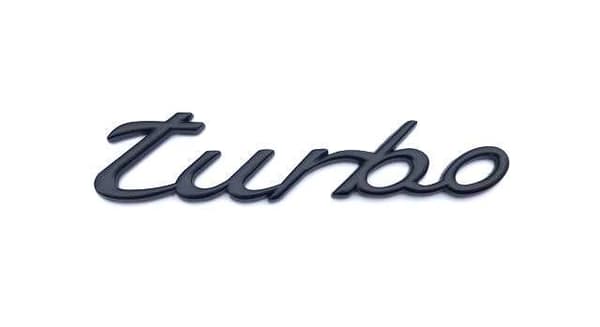 Gloss Black Porsche Turbo Badge Emblem Lettering Rear Boot