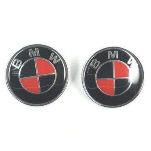 Red/Black BMW Hood Bonnet Emblem Badge 82mm