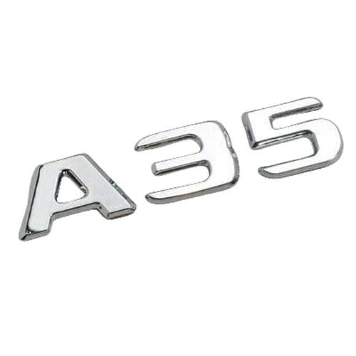 Silver Chrome A35 Car Letter Number Rear Boot Badge Emblem For Mercedes Benz