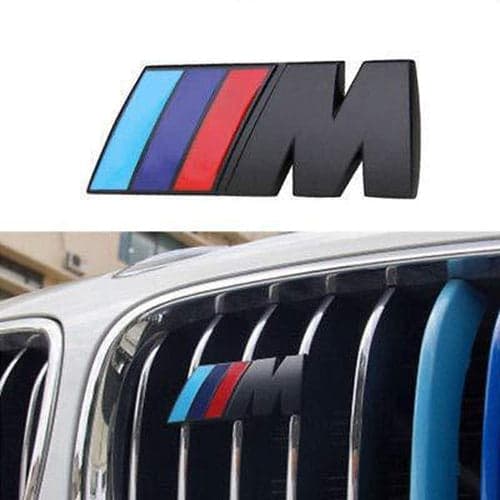 Matt Black BMW M Front Grille Emblem Badge Grill Sticker M Power Car M3 M2 M4 M5 X1 X3 X5 X6 E60 E90 E92