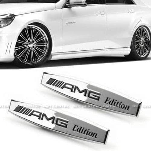 2 x AMG EDITION Metal Side Wing Fender Badge Emblem Stickers for all Models SLr All AMGs W176 W204 W205