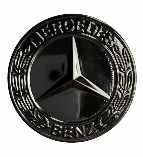 Gloss Black Mercedes Benz Bonnet Badge Emblem For B C E S CLK AMG Class 57mm