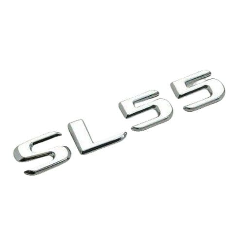 Silver Chrome SL55 Car Letter Number Rear Boot Badge Emblem For Mercedes Benz
