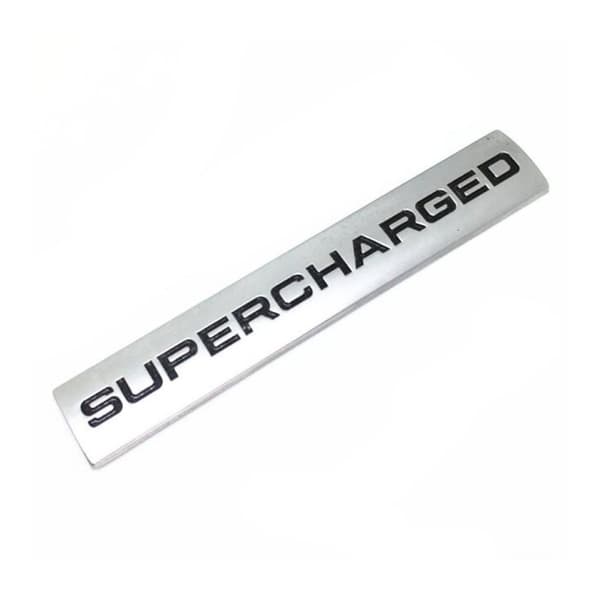 Silver Chrome/Black Range Rover & Land Rover Supercharged Badge Emblem ...