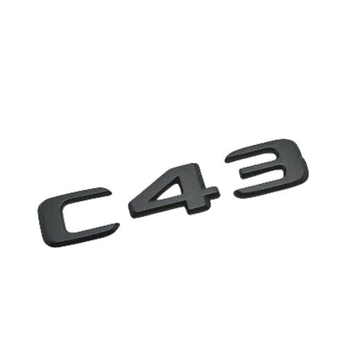 Matt Black C43 Car Letter Number Rear Trunk Boot Badge Emblem For Mercedes Benz