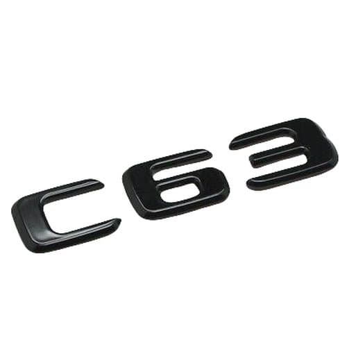 Gloss Black C63 Car Letter Number Rear Trunk Boot Badge Emblem For Mercedes Benz