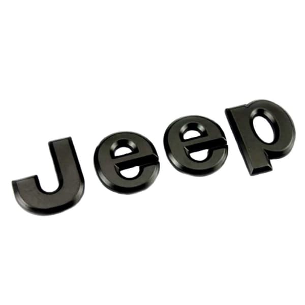 Matt Black Jeep 3D Badge Stick On For Front Grill Bonnet Badge Emblem Bonnet Or Rear Tailgate