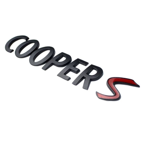 Matt Black Mini Cooper S Rear Boot Badge Emblem