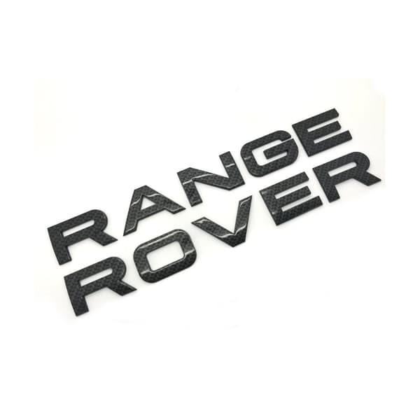 Gloss Carbon Fibre “RANGE ROVER” Front Grill Bonnet Badge Emblem Bonnet ...