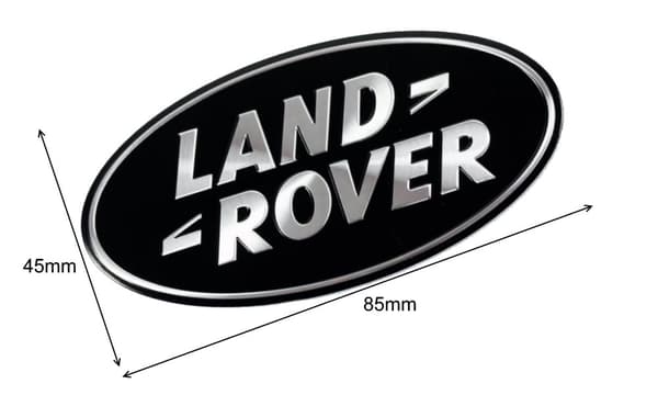 Gloss Black/Chrome Land Rover Front Grill Bonnet Badge Emblem Bonnet Rear Boot Tailgate Badge(45×85 mm)