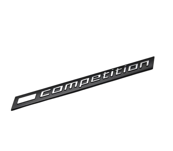 Gloss Black/Chrome BMW Competition Rear Boot Lid Trunk Badge Emblem 130mm x 13mm For M1 2 3 4 5 6 7 E63 E34 E46