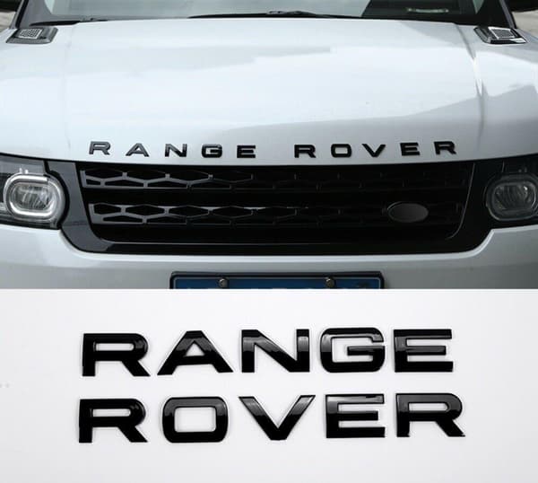 Gloss Black RANGE ROVER Front Grill Bonnet Badge Emblem And Back ...