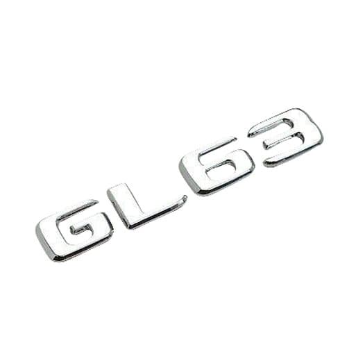 Silver Chrome GL63 Car Letter Number Rear Boot Badge Emblem For Mercedes Benz