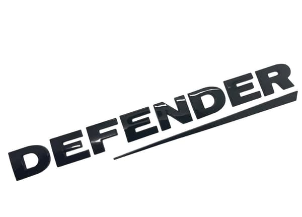 Gloss Black DEFENDER Land Rover 3D Bonnet Badge Lettering Emblem